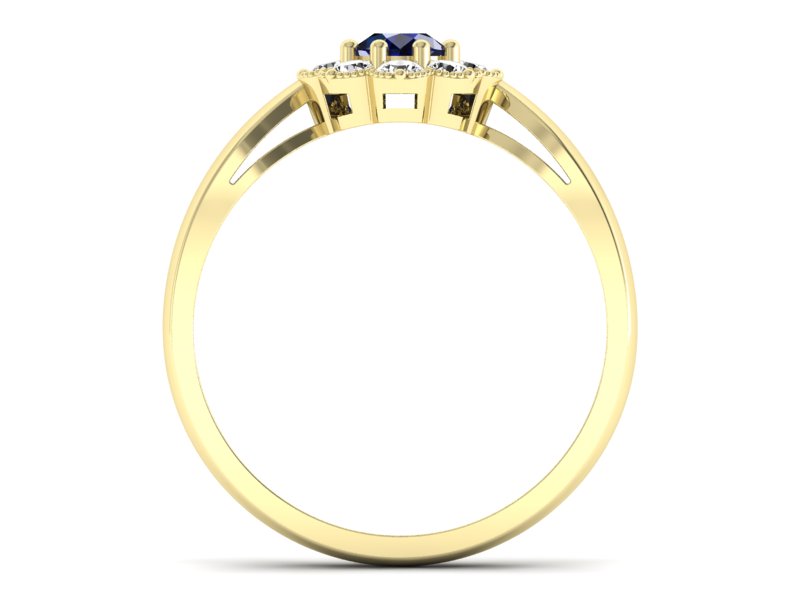 Pierścionek z szafirem i brylantami - p16478zsz — zdjęcie 2