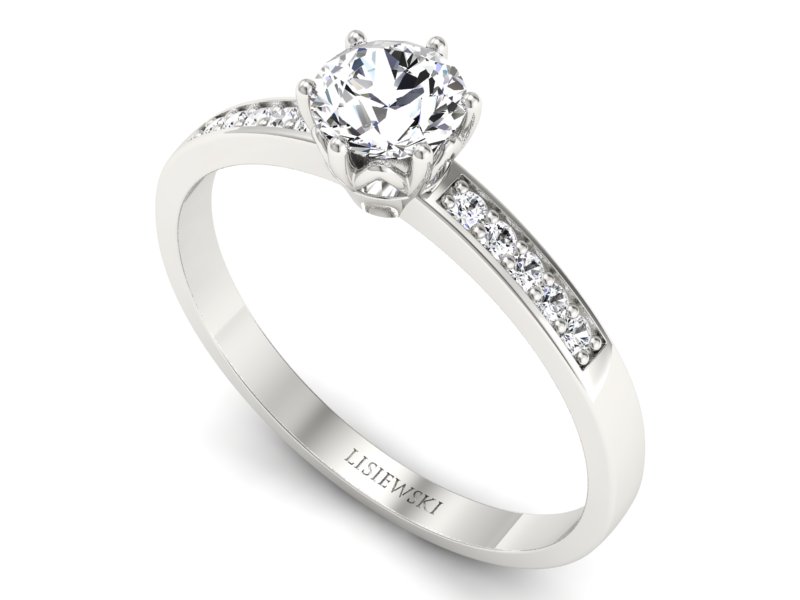 Pierścionek zaręczynowy z brylantami białe złoto - p16479b — zdjęcie 3