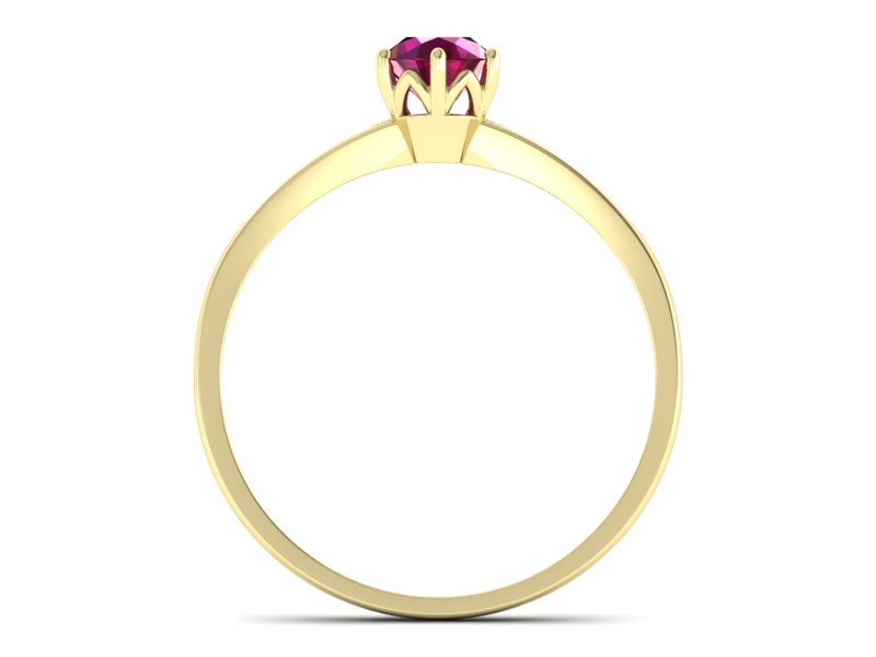 Złoty pierścionek z rubinem i brylantami - p16479zr — zdjęcie 2