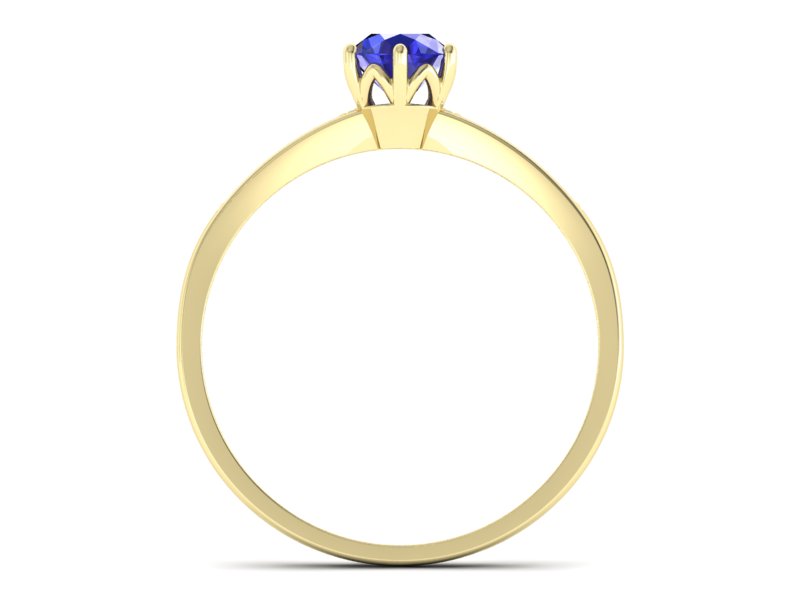 Złoty pierścionek z szafirem i brylantami - p16479zszc — zdjęcie 2