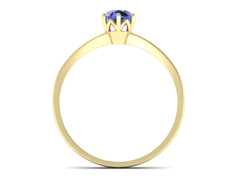 Pierścionek z tanzanitem i brylantami żółte złoto - p16479zt — zdjęcie 2