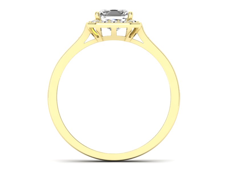 Złoty pierścionek z diamentami żółte złoto - p16480z — zdjęcie 2