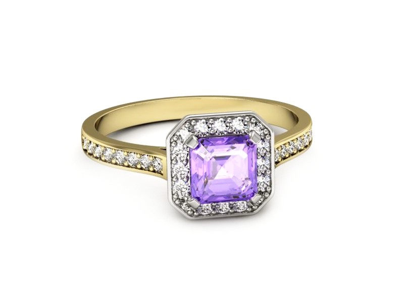 Pierścionek z tanzanitem i brylantami - p16480zbt — zdjęcie 5