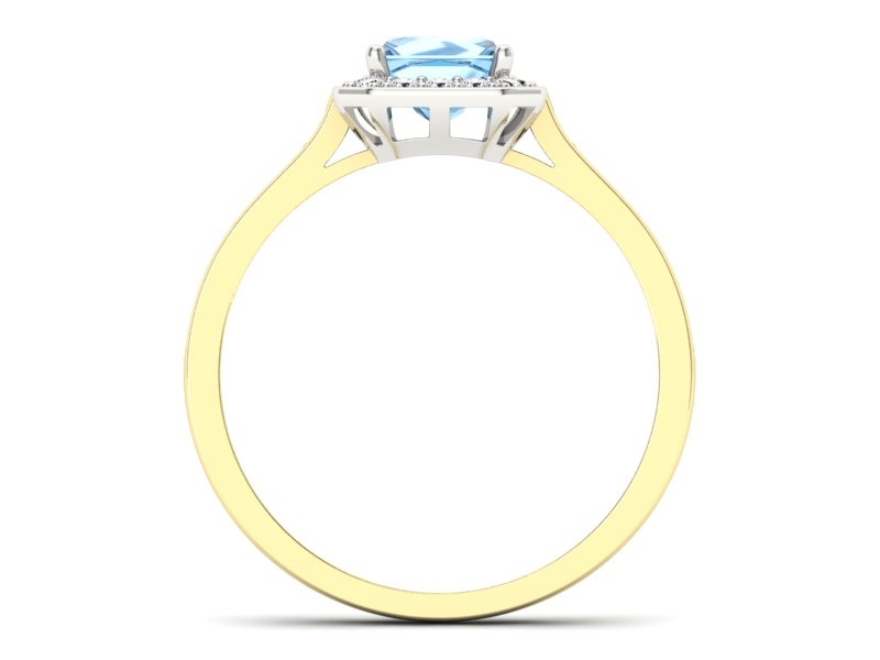 Pierścionek z topazem i brylantami - p16480zbtp — zdjęcie 2