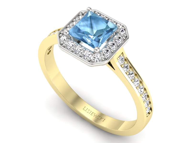 Pierścionek z topazem i brylantami - p16480zbtp — zdjęcie 3