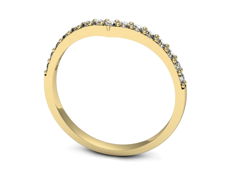 Złoty pierścionek z brylantami żółte złoto - p16481z — zdjęcie 3