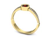Złoty pierścionek z granatem i brylantami - p16482zgr - 3