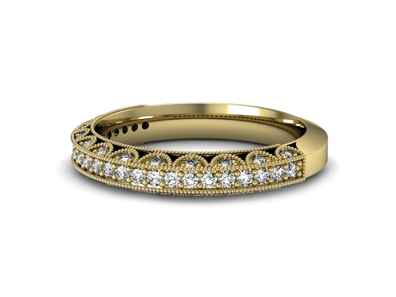 Obrączka z brylantami żółte złoto - p16485z — zdjęcie 3