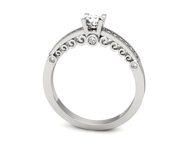 Złoty pierścionek z brylantami białe złoto - p16486b — zdjęcie 3