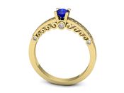 Złoty pierścionek z szafirem i diamentami - p16486zszc - 3