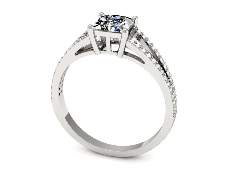 Pierścionek zaręczynowy z cyrkoniami białe złoto - p16487b — zdjęcie 3