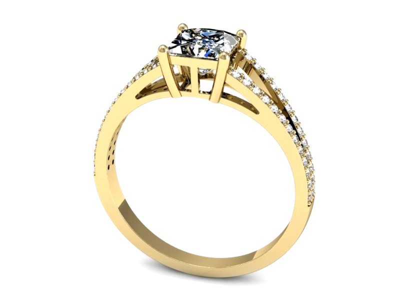 Złoty pierścionek z cyrkoniami żółte złoto - p16487z — zdjęcie 3