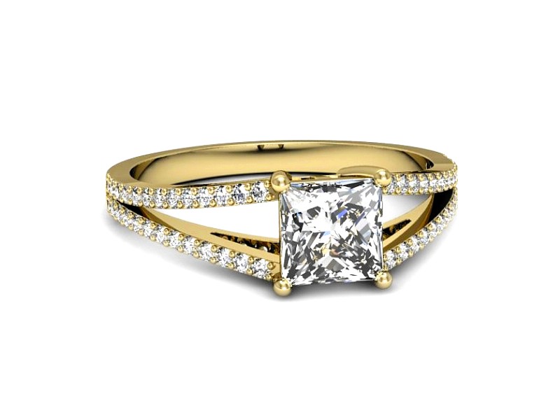 Złoty pierścionek z cyrkoniami żółte złoto - p16487z — zdjęcie 2