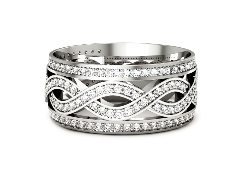 Obrączka ślubna z brylantami białe złoto - p16488b — zdjęcie 2