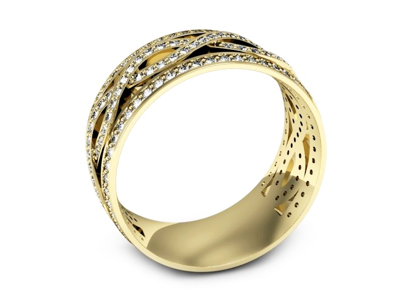 Obrączka z brylantami żółte złoto - p16488z — zdjęcie 3