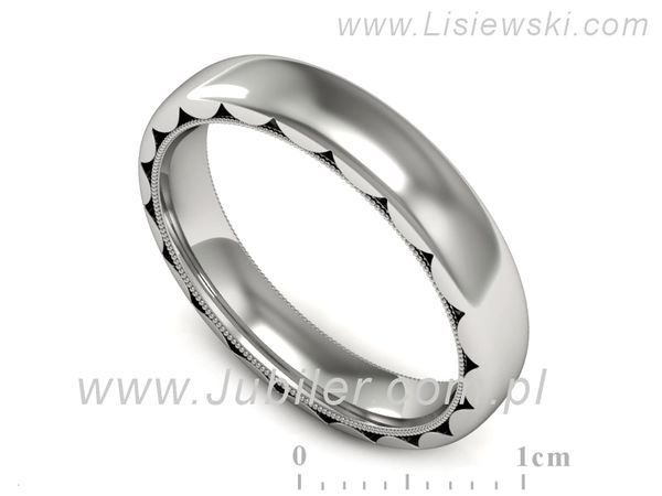 Obrączka pierścionek białe złoto próba 585 - p16489b- 1