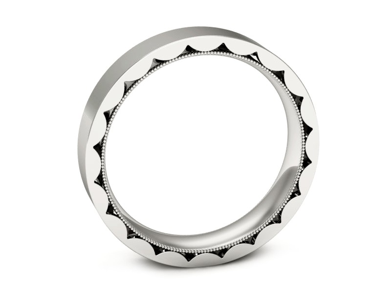 Obrączka pierścionek białe złoto - p16490b — zdjęcie 3