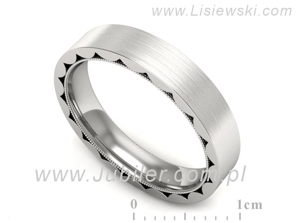Obrączka pierścionek białe złoto próba 585 - p16490bmp- 1