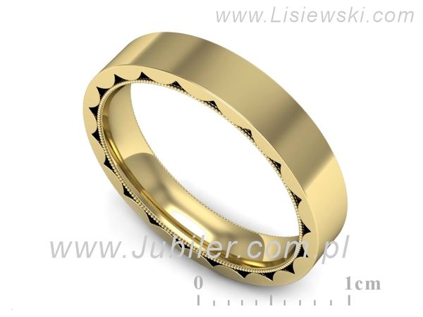 Obrączka pierścionek żółte złoto próba 585 - p16490z- 1