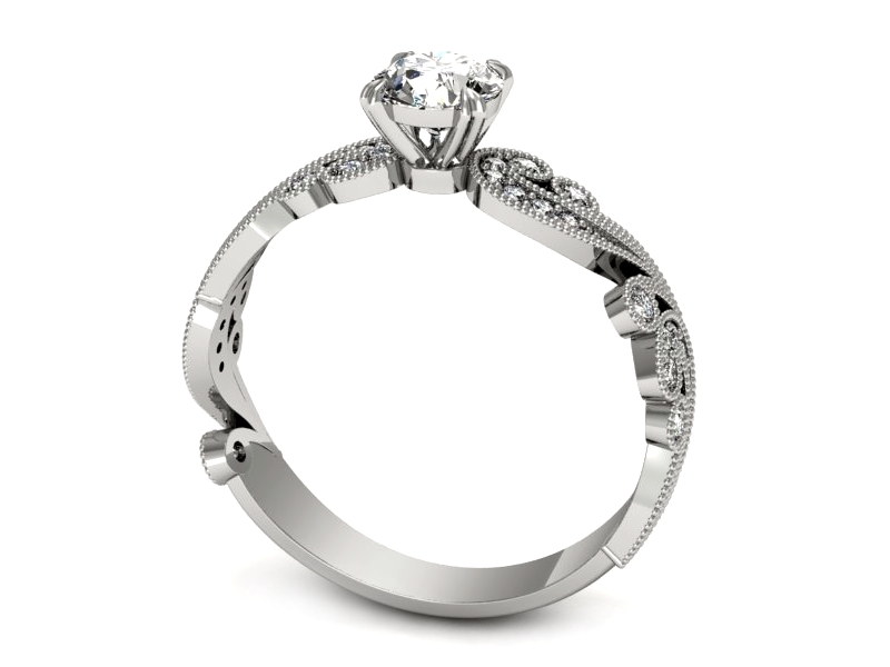 Złoty pierścionek z brylantami białe złoto - p16491b — zdjęcie 3