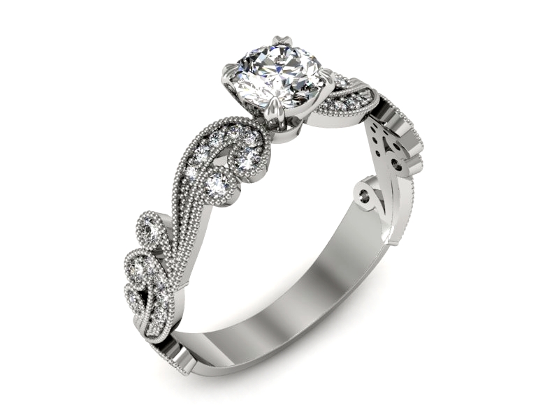 Złoty pierścionek z brylantami białe złoto - p16491b