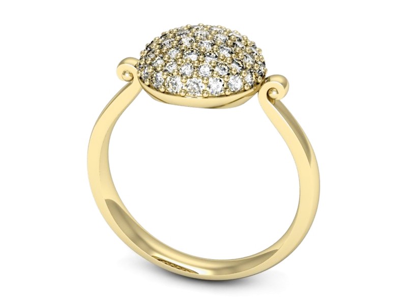 Złoty pierścionek z brylantami żółte złoto - p16492z — zdjęcie 3