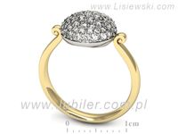Pierścionek z diamentami żółte i białe złoto próba 585 - p16492zb- 3