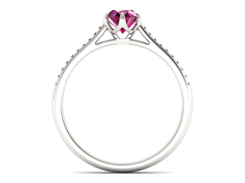 Pierścionek z rubinem i brylantami białe złoto - p16493br — zdjęcie 2
