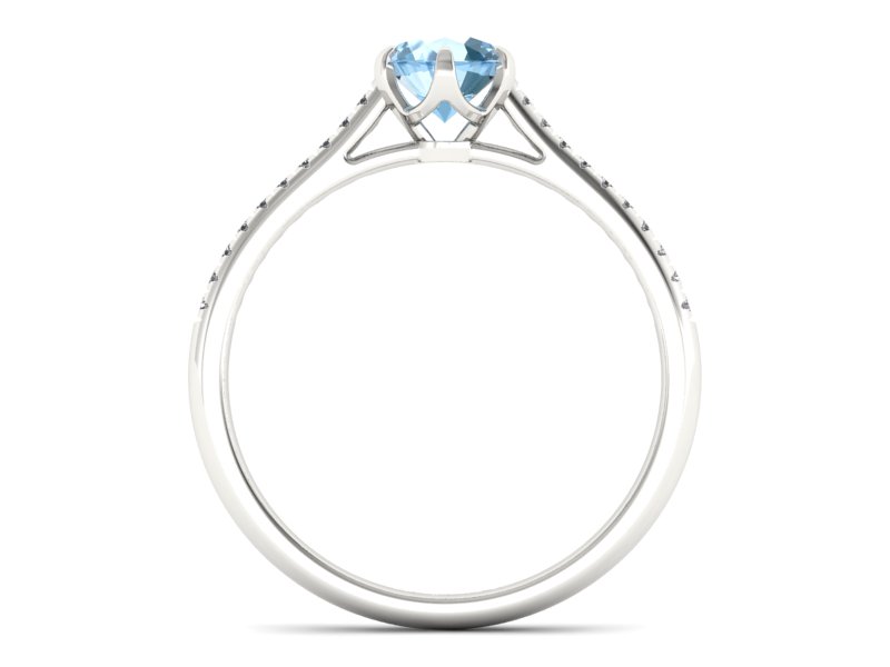 Pierścionek z topazem i brylantami białe złoto - p16493btp — zdjęcie 2