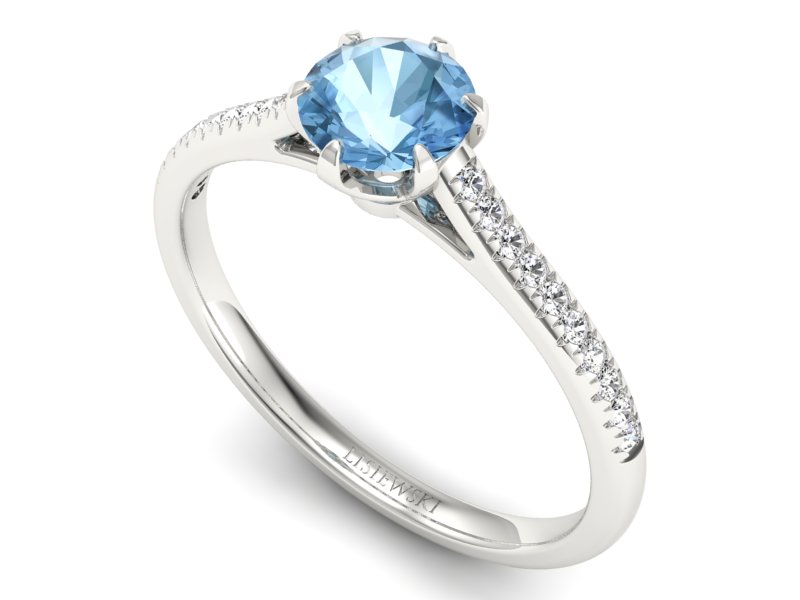 Pierścionek z topazem i brylantami białe złoto - p16493btp — zdjęcie 3