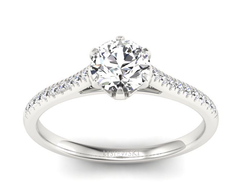 Złoty pierścionek z brylantami białe złoto - p16493bV