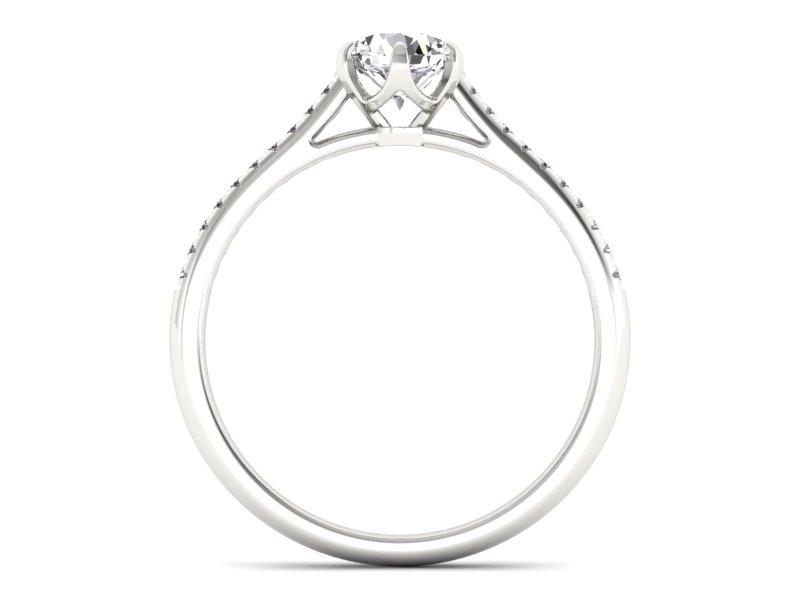 Złoty pierścionek z brylantami białe złoto - p16493bV — zdjęcie 2