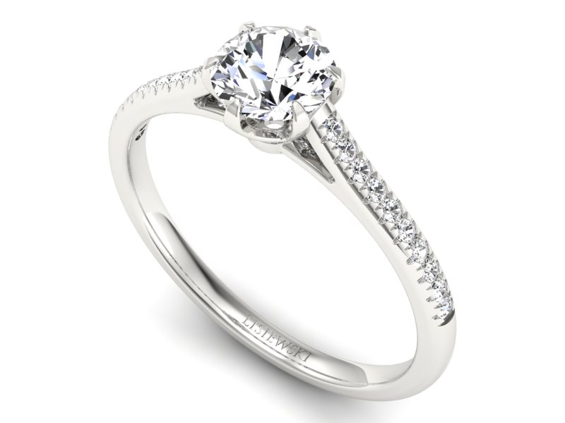 Złoty pierścionek z brylantami białe złoto - p16493bV — zdjęcie 3