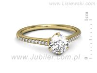 Złoty Pierścionek z brylantami złoto próby 585 żółte złoto - p16493z- 2