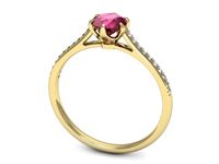 Złoty pierścionek z rubinem i brylantami złoto proba 585 - p16493zr- 3