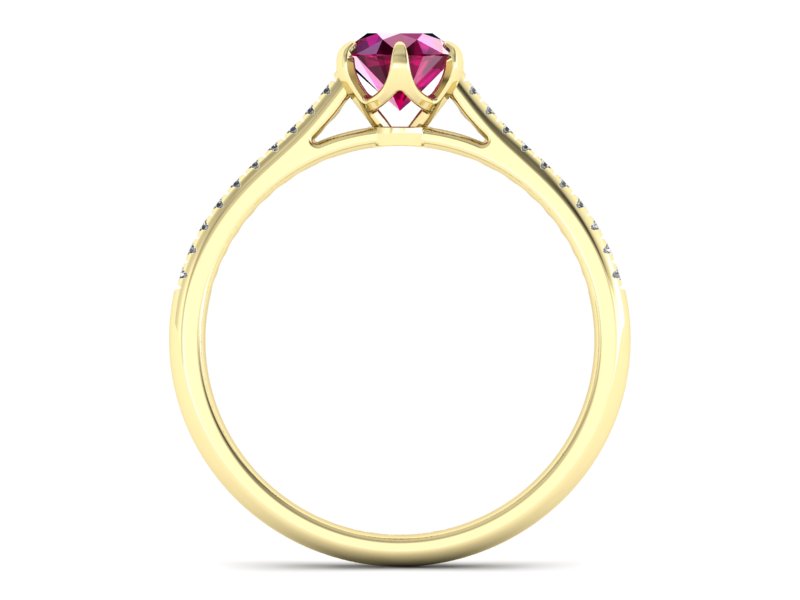 Pierścionek z rubinem i brylantami - p16493zr — zdjęcie 2