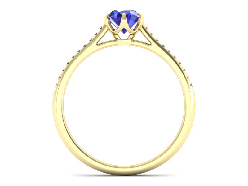 Złoty pierścionek z szafirem i brylantami - p16493zszc — zdjęcie 2