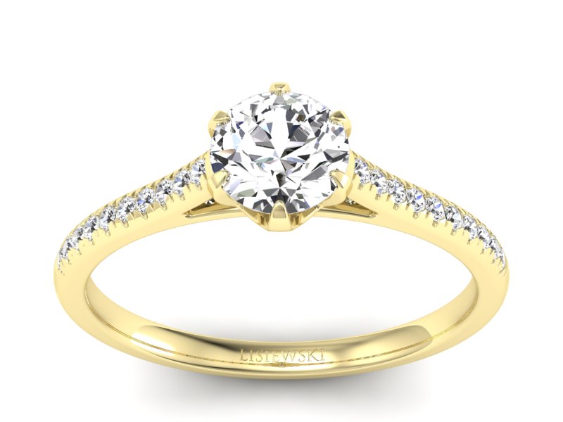 Złoty pierścionek z brylantami żółte złoto - p16493zV