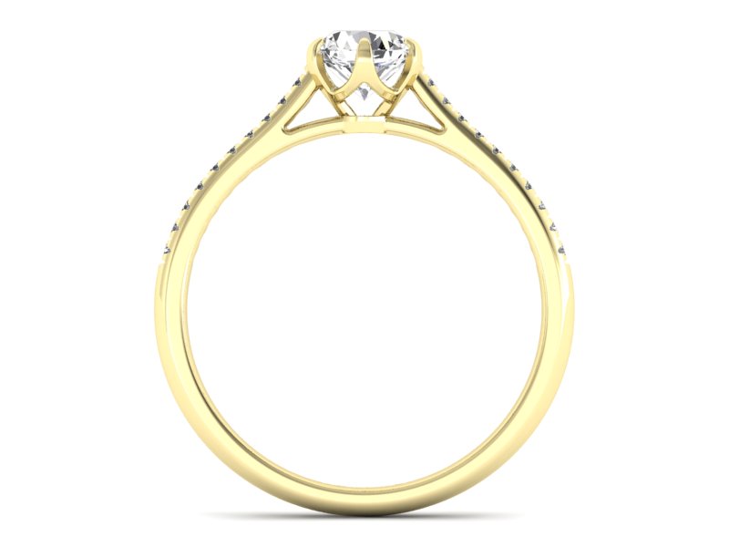 Złoty pierścionek z brylantami żółte złoto - p16493zV — zdjęcie 2