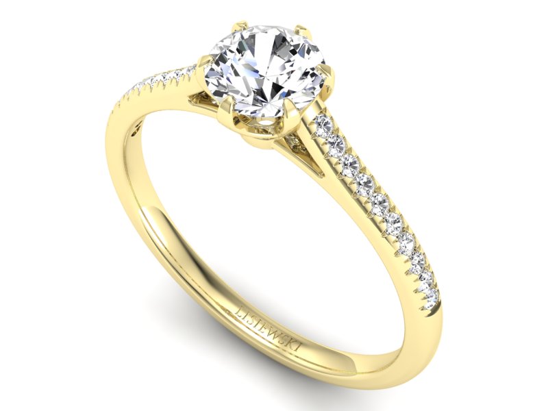 Złoty pierścionek z brylantami żółte złoto - p16493zV — zdjęcie 3