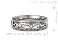 Pierscionek Obrączka z brylantami białe złoto próba 585 - p16494b- 2