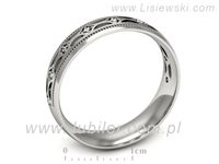 Pierscionek Obrączka z brylantami białe złoto próba 585 - p16494b- 3