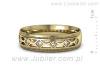 obrączka ślubna z brylantami żółte złoto próba 585 - p16494z- 2