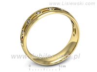 obrączka ślubna z brylantami żółte złoto próba 585 - p16494z- 3