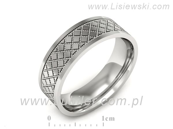 Obrączka pierścionek białe złoto próba 585 - p16495b- 1