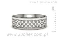 Obrączka pierścionek białe złoto próba 585 - p16495b- 2