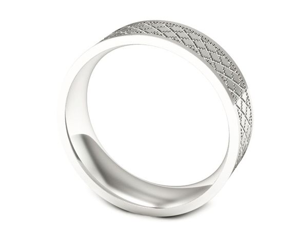 Obrączka pierścionek białe złoto próba 585 - p16495b