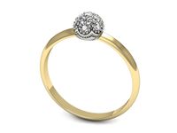 Pierścionek z diamentami żółte i białe złoto próba 585 - p16497zb- 3