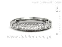 Pierscionek Obrączka z brylantami białe złoto próba 585 - p16499b- 2