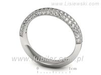 Pierscionek Obrączka z brylantami białe złoto próba 585 - p16499b- 3